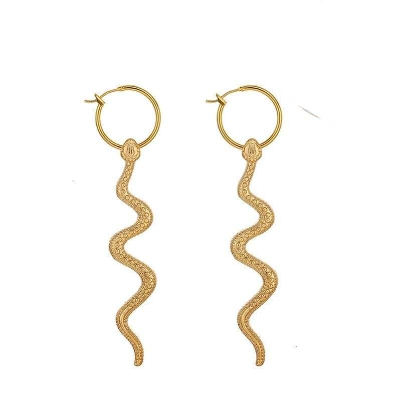 Gold snake earrings